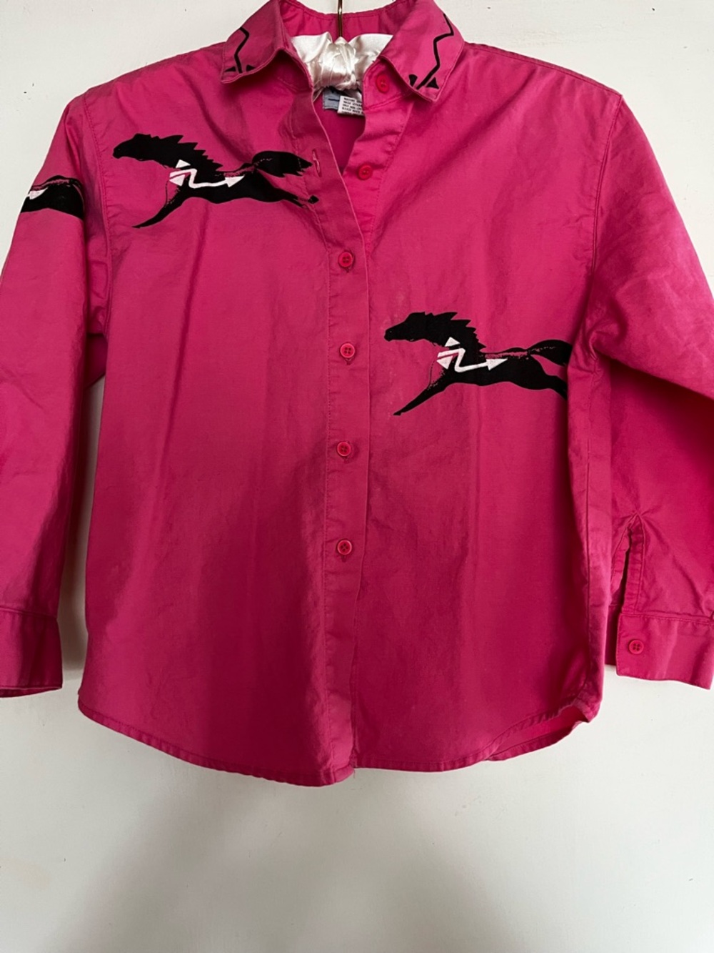 Women’s' small brushpopper western wrangler Hot Pink Button-Up Shirt cowgirl